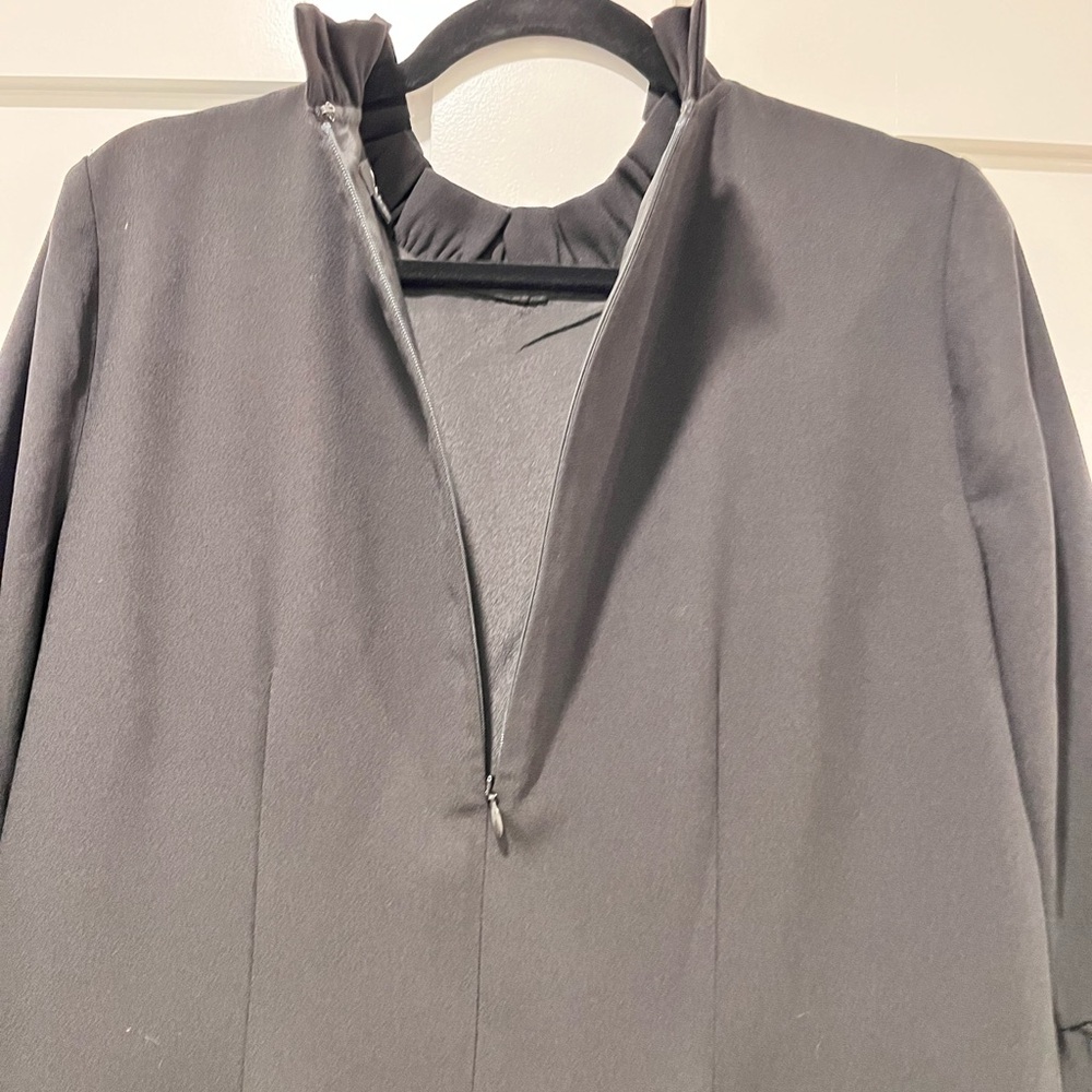 J.Crew black ruffle neck black mini dress size 6 - Picture 8 of 12